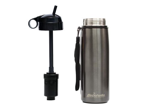 pH ALKALINE FILTER Stainless Drink Bottle - Gunmetal Grey (750ml):